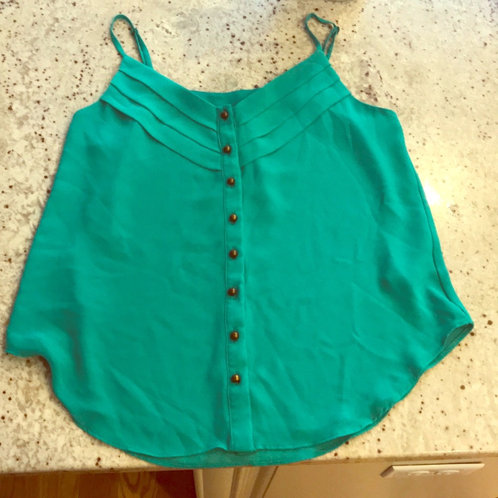 Super cute tank top! Naked Zebra teal green small